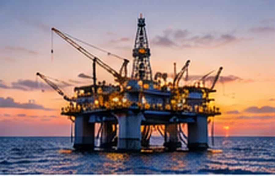 Offshore oil production platform in the Gulf of Mexico