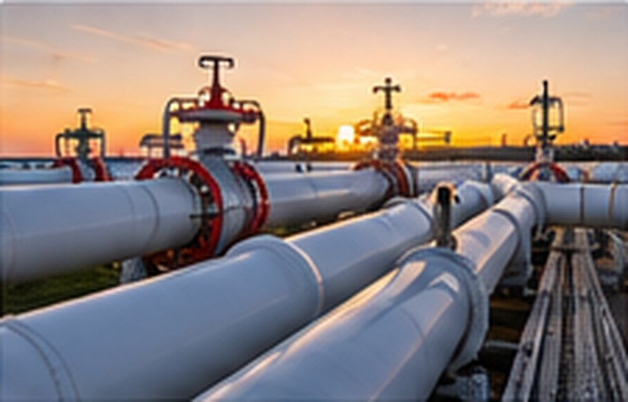 Pipeline terminal with industrial piping and pumping infrastructure